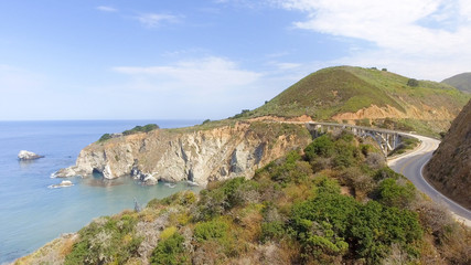 Aerial view of Bixby Bridge in Big Sur, California