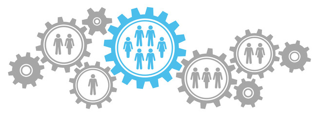 Society Gears Border Graphics Grey/Blue