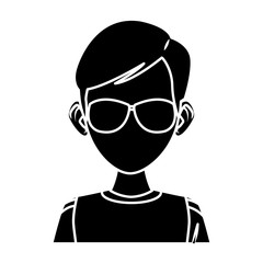Young man with sunglasses cartoon icon vector illustration graphic design