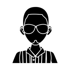 Young man with sunglasses cartoon icon vector illustration graphic design