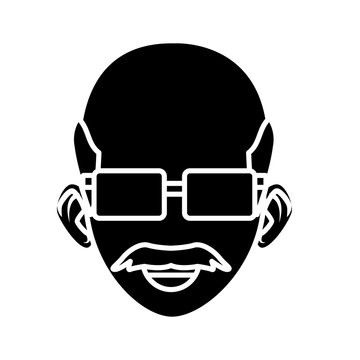 old man with sunglasses cartoon icon vector illustration graphic design