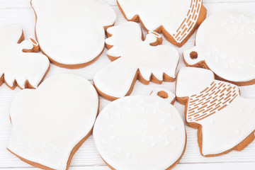 White Christmas cookies background