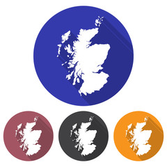 Set of icons Scotland map in a flat design