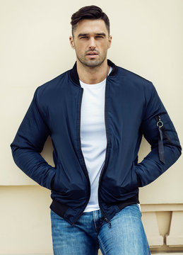 Handsome male model wear jacket