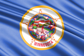 waving flag Minnesota is USA State
