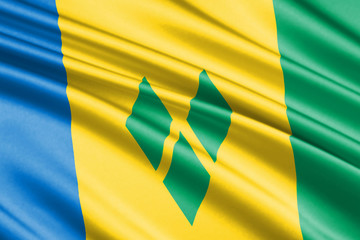 waving flag Flag of Saint Vincent and the Grenadines