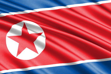 waving flag North korea