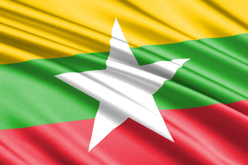 waving flag Myanmar