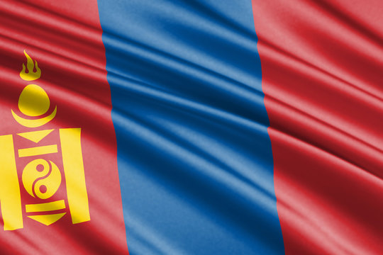 waving flag Mongolia