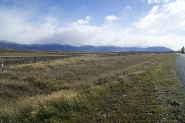 Fototapeta na wymiar cloudy field view