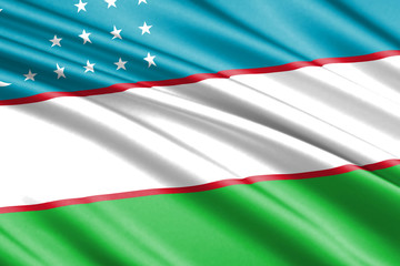 waving flag Uzbekistan
