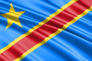 waving flag Democratic Republic of the Congo
