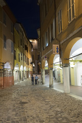 Cesena (Italy): the city at evening
