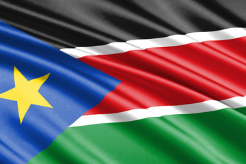 waving flag South Sudan