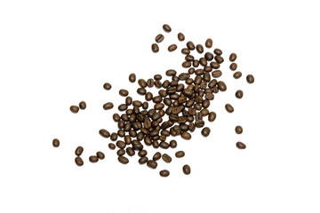 Coffee beans isolated on white background. Close up image.
