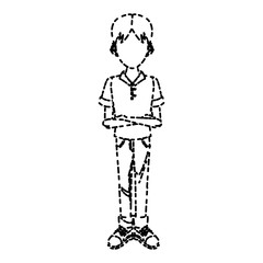 Young man cartoon icon vector illustration graphic design