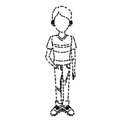 Young man cartoon icon vector illustration graphic design