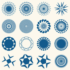 Decorative design elements. Circle ornament. Vector set.
