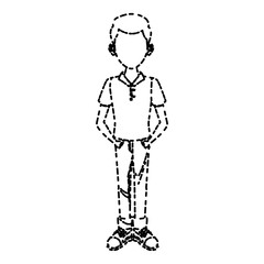 Young man cartoon icon vector illustration graphic design