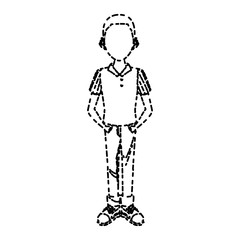 Young man cartoon icon vector illustration graphic design