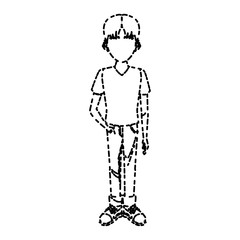 Young man cartoon icon vector illustration graphic design