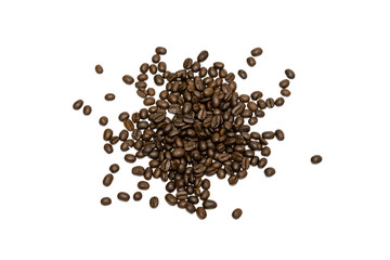Coffee beans isolated on white background. Close up image.