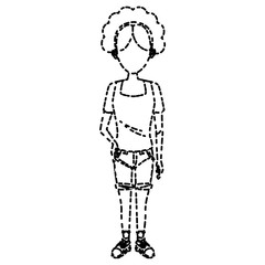 Young woman cartoon icon vector illustration graphic design