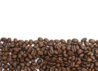 Naklejka premium Coffee beans for background isolated on white. Close up image and high resolution.