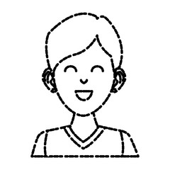 Young man cartoon icon vector illustration graphic design