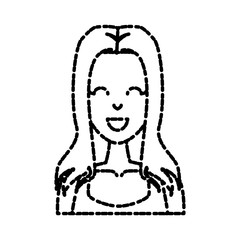 Young woman cartoon icon vector illustration graphic design