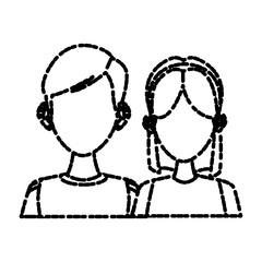 Young couple cartoon icon vector illustration graphic design