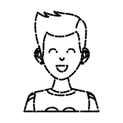 Young man cartoon icon vector illustration graphic design