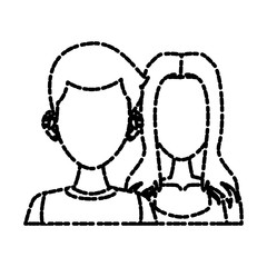 Young couple cartoon icon vector illustration graphic design