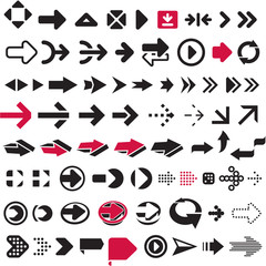 Graphic icons of different arrows