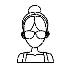 Young woman with sunglasses cartoon icon vector illustration graphic design