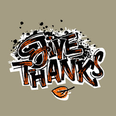 Thanksgiving concept lettering poster, inspirational postcard