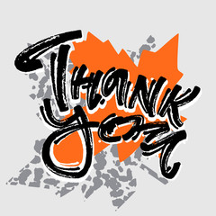 Thank you handwritten vector chalk poster