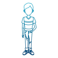 Young man cartoon icon vector illustration graphic design