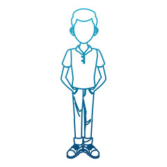 Young man cartoon icon vector illustration graphic design