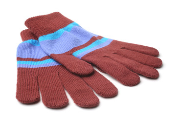 Warm woolen knitted gloves
