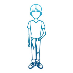 Young man cartoon icon vector illustration graphic design