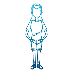 Young woman cartoon icon vector illustration graphic design