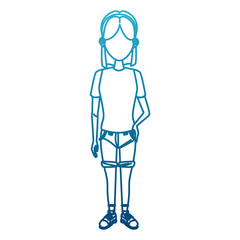 Young woman cartoon icon vector illustration graphic design