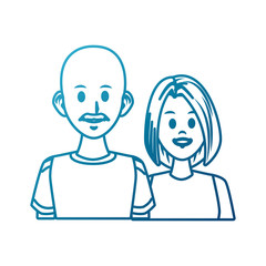 Young couple cartoon icon vector illustration graphic design