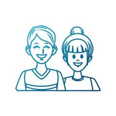 Young couple cartoon icon vector illustration graphic design