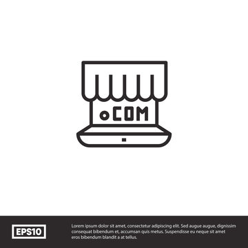 Domain store icon vector