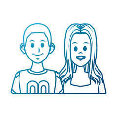 Young couple cartoon icon vector illustration graphic design