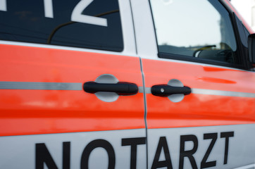 Seite eine Notarztwagens