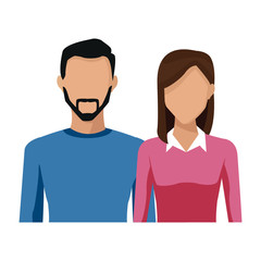 Young couple cartoon icon vector illustration graphic design