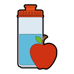 water bottle gym with apple